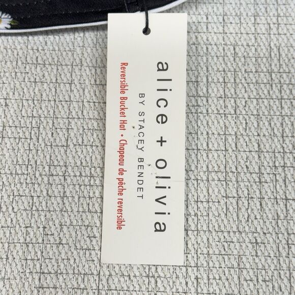 Alice‎ & Olivia Reversible Black Daisy Bucket Hat White NWT